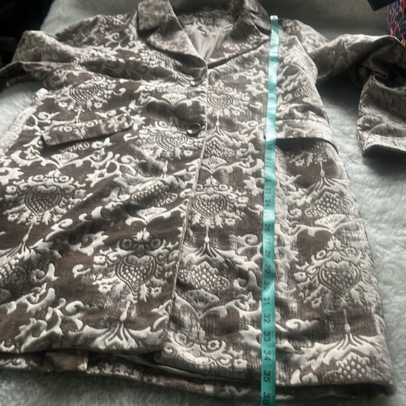 Chico’s Taupe Beige Chenille Jacquard  blazer coat SZ 2 (approx women’s 14) - Picture 7 of 7